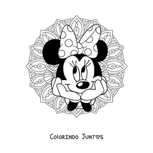 Desenho para colorir de mandala da Minnie Mouse