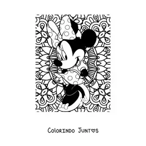 Desenho para colorir de mandala da Minnie Mouse