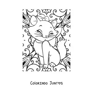 Desenho para colorir de mandala da Marie dos Aristogatas