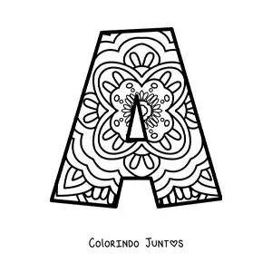 Desenho para colorir de mandala da letra a