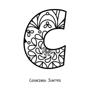 Desenho para colorir de mandala da letra c