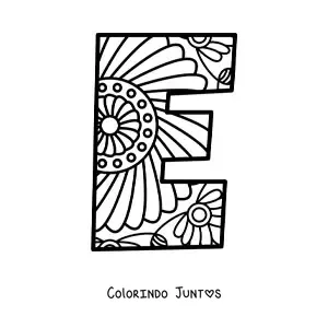 Desenho para colorir de mandala da letra e