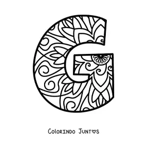 Desenho para colorir de mandala da letra g