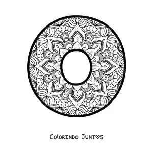 Desenho para colorir de mandala da letra o