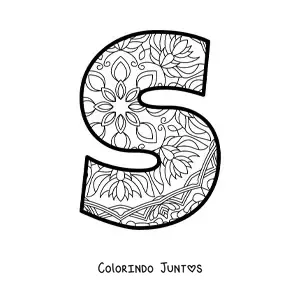 Desenho para colorir de mandala da letra s
