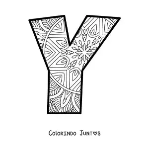 Desenho para colorir de mandala da letra y