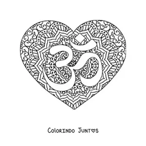 Desenho para colorir de mandala budista do om