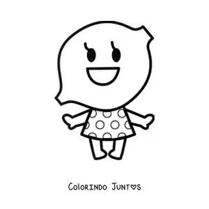 Desenho para colorir de um limão animado com vestido