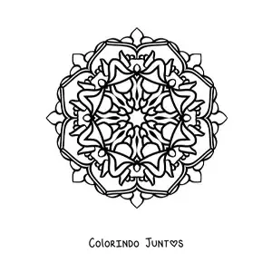 Desenho para colorir de mandala budista fácil