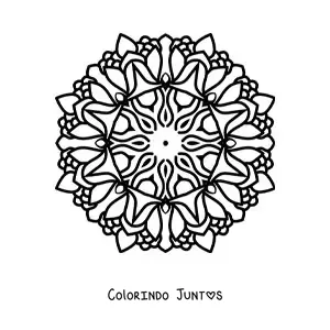 Desenho para colorir de mandala budista fácil