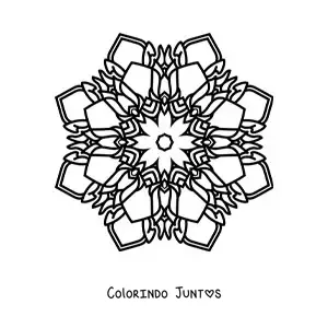 Desenho para colorir de mandala budista fácil