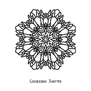Desenho para colorir de mandala budista fácil