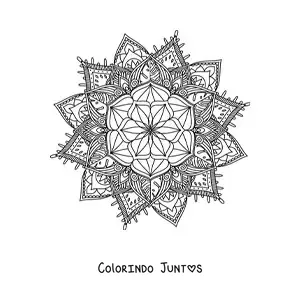 Desenho para colorir de mandala budista para adultos
