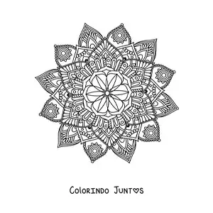 Desenho para colorir de mandala budista para adultos