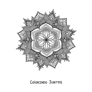 Desenho para colorir de mandala budista para adultos