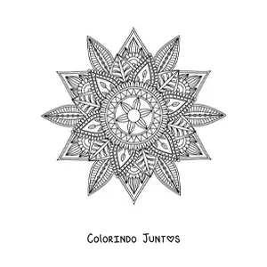 Desenho para colorir de mandala budista para adultos