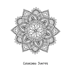 Desenho para colorir de mandala budista difícil