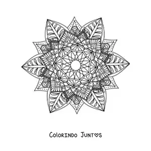 Desenho para colorir de mandala budista difícil