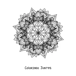 Desenho para colorir de mandala budista difícil