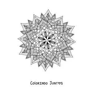 Desenho para colorir de mandala budista difícil
