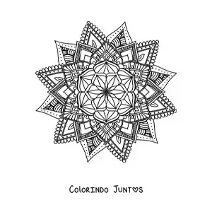 Desenho para colorir de mandala budista para meditar