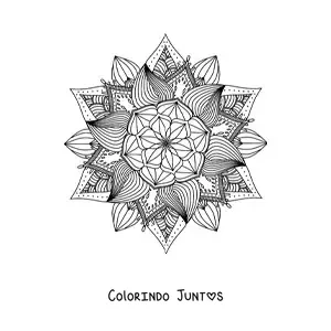 Desenho para colorir de mandala budista para meditar
