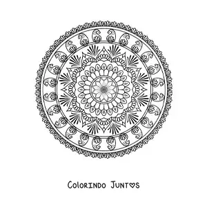 Desenho para colorir de mandala islâmica