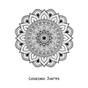 Desenho para colorir de mandala islâmica