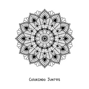 Desenho para colorir de mandala com design islâmico
