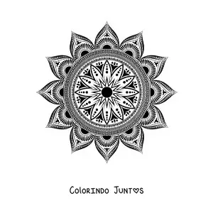 Desenho para colorir de mandala com design islâmico