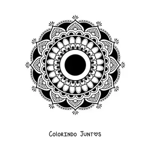 Desenho para colorir de mandala com design islâmico