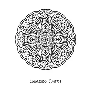 Desenho para colorir de mandala com padrão islâmico