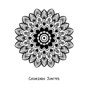 Desenho para colorir de mandala com padrão islâmico