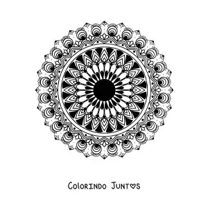 Desenho para colorir de mandala com padrão islâmico