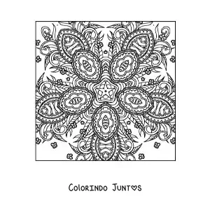 Desenho para colorir de mandala quadrada abstrata