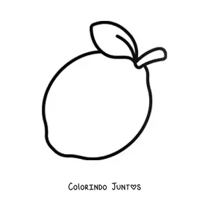 Desenho para colorir de um limão com folha