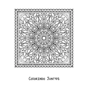 Desenho para colorir de mandala quadrada