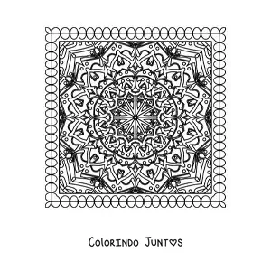 Desenho para colorir de mandala quadrada