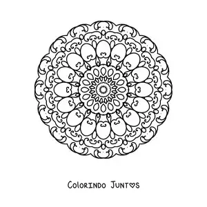 Desenho para colorir de mandala redonda fácil