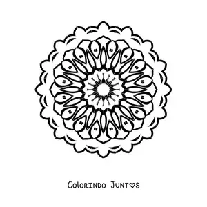 Desenho para colorir de mandala redonda fácil