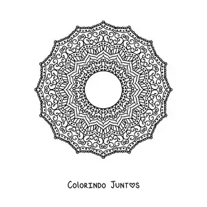 Desenho para colorir de mandala circular estilo Zentangle