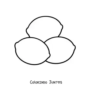 Desenho para colorir de três limões