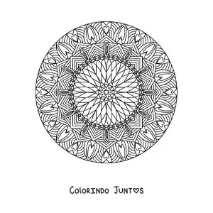 Desenho para colorir de mandala circular com corações