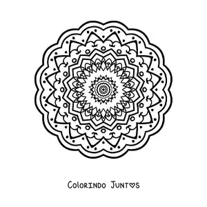 Desenho para colorir de mandala redonda abstrata