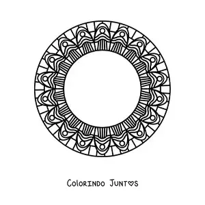 Desenho para colorir de mandala circular