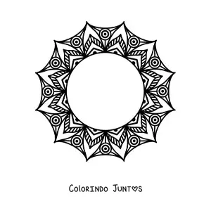 Desenho para colorir de mandala redonda