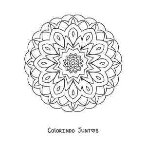 Desenho para colorir de mandala hindu fácil