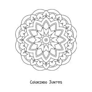 Desenho para colorir de mandala hindu fácil