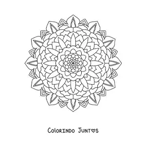 Desenho para colorir de mandala hindu fácil