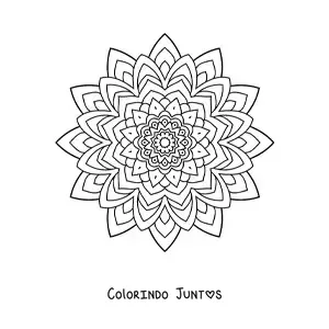 Desenho para colorir de mandala hindu fácil